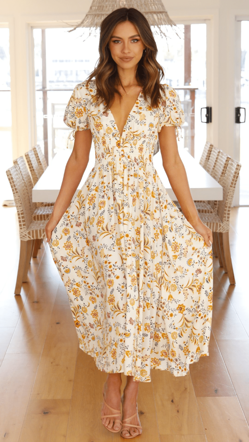 Floral Short Sleeve Maxi Dress - Image 2