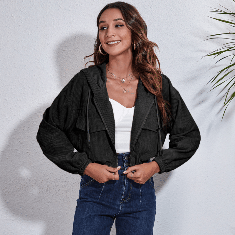 Corduroy Crop Hoodie - Image 6