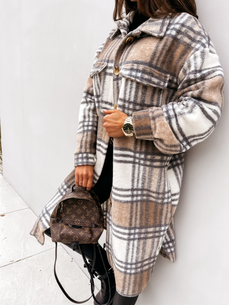 Plaid Color Block Shacket - Image 2