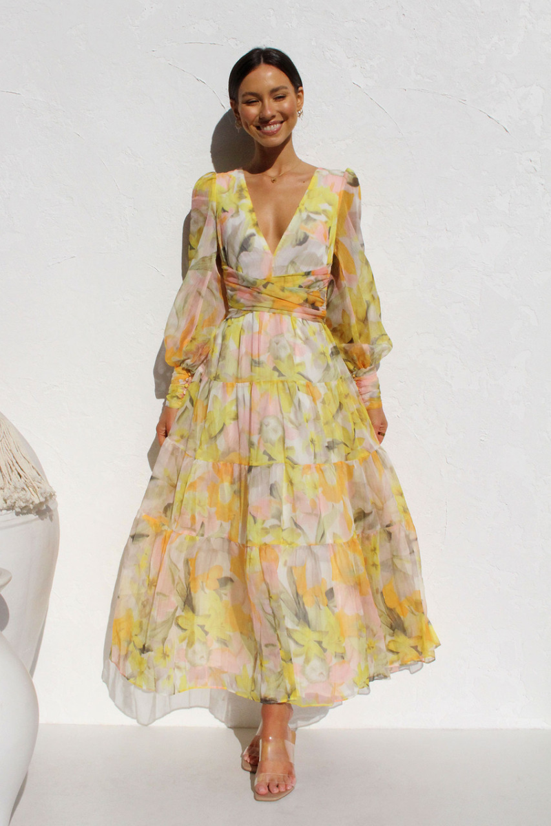 Floral Print Puff Sleeve Dress - Image 4