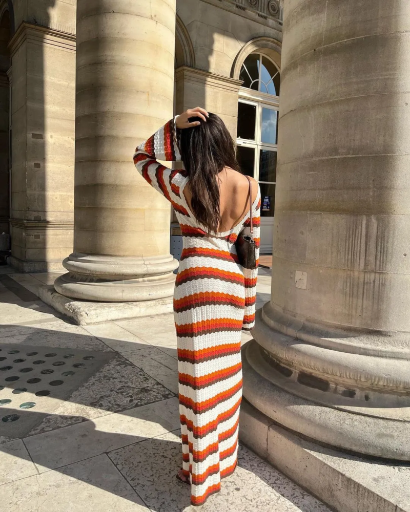 Stripe Color Block Dress - Image 3