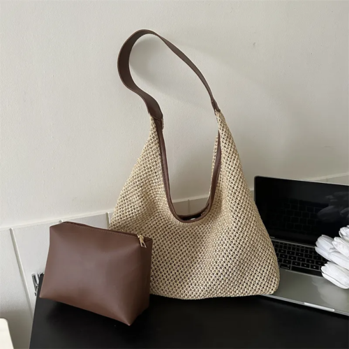 Popular Beach Straw 2 in 1 Bag