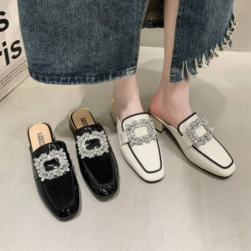 Rhinestone Chunky Muller Shoes